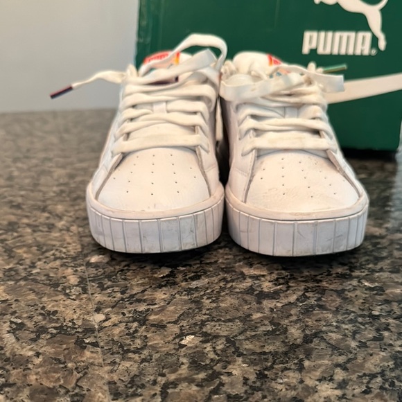 Puma call star rainbow White and Rainbow Sneakers with Platform Sole EUC 8.5 - Picture 5 of 14
